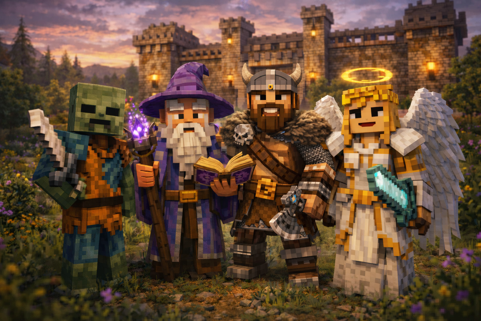 Guardians standing before a fortress in The Genesis Order frontier